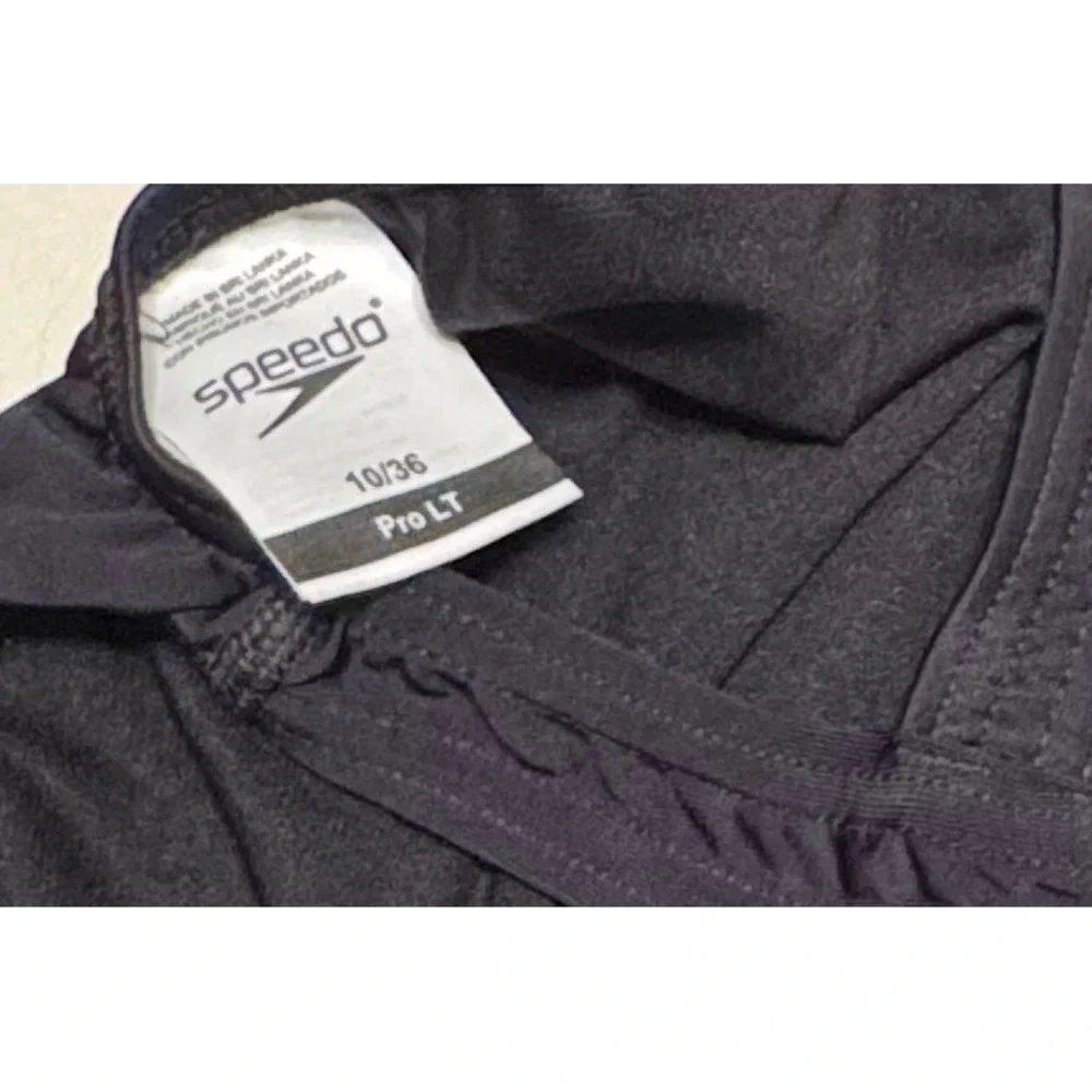 Speedo Pro LT Womens One Piece Swimsuit Black Athletic Year-Round Training 10/36